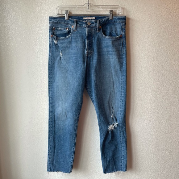 Levi’s Wedgie Icon Distressed Jeans Size 31 - Picture 3 of 13